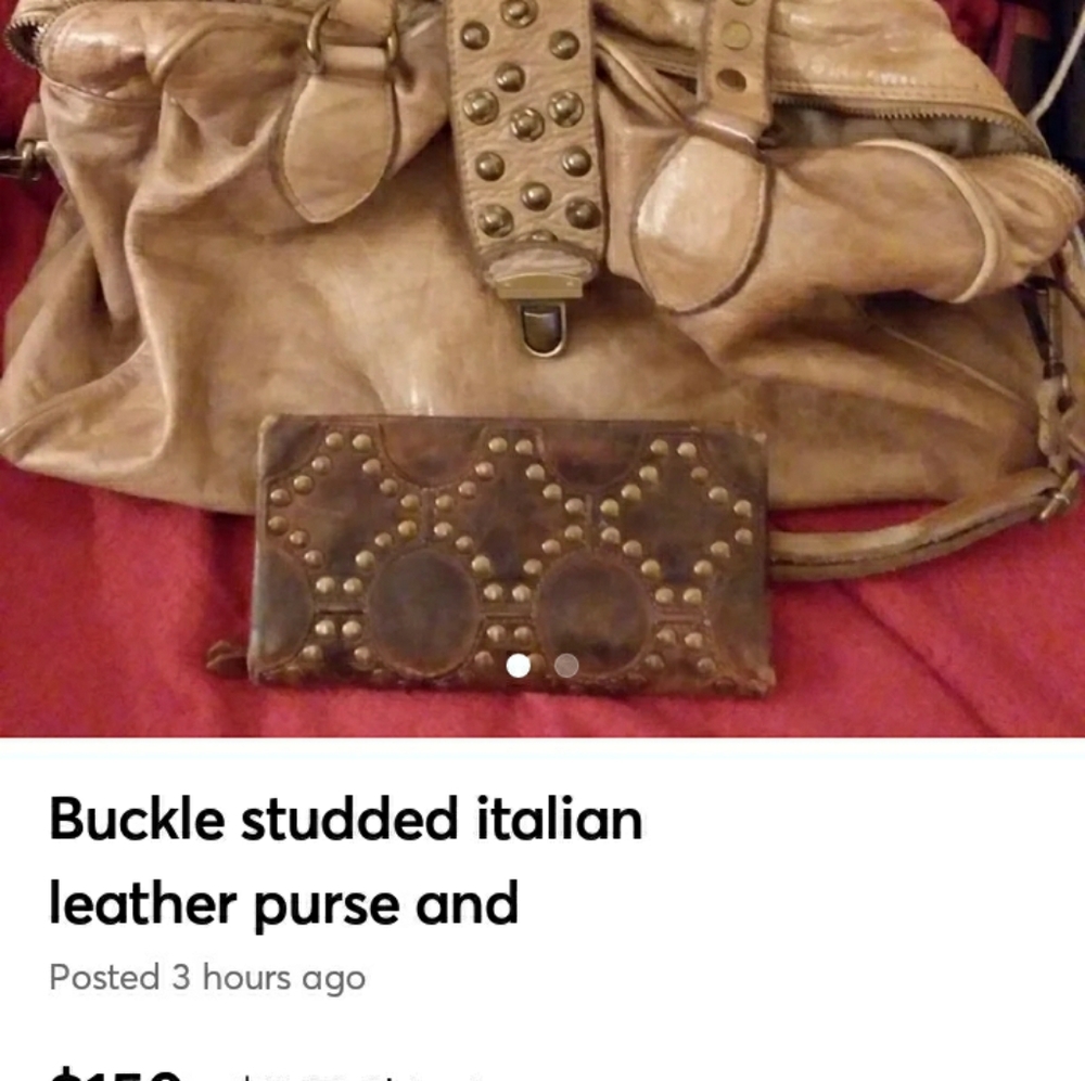 Leather handbag and wallet